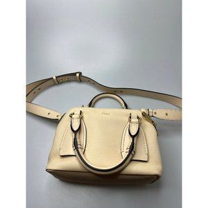 Chloe Daria Small Leather Satchel Purse Bag Nude $1,850